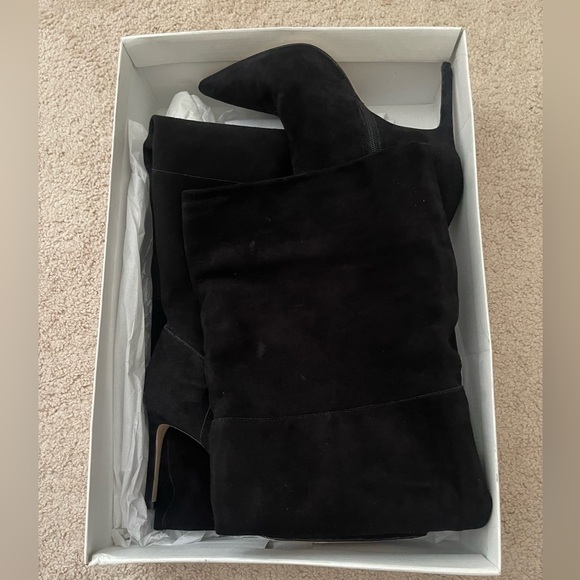 Schutz Ashlee over the knee book in black suede size 8.5 - Picture 9 of 13